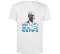 Vote for Nigel Farage T-Shirt, Leader of Right-Wing Political Party Reform UK Tshirt, Support Nigel Farage T Shirt, British Politician Tee, England Elections 2024 Tee, Unisex UK Election Top White