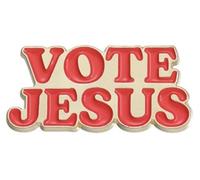 Vote Jesus Christ Cross Crucifix Christian Heaven Bible Church Worship Pray Catholic God Savior Lord Christianity 1.2" Enamel Pin Badge