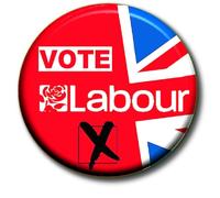 Vote Labour - Vote Labour Party Political General Election 2024 Keir Starmer- 55 mm Button Badge