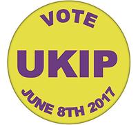 Vote UKIP - June 8th 2017 - 59mm Badge - General Election - UK Independence Party