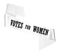 Votes for Women Sash | Fancy Dress Costume Suffragette | Emmeline Pankhurst - Adults Kids Child Size - WHITE