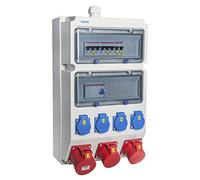 VOTHA® Wuppertal Wall Distribution Board with FI Switch Socket 230 V~ 4, CEE 16 A, 400 V~ 2, CEE 32 A, 400 V~ 1, CEE 63 A, 400 V~ Without