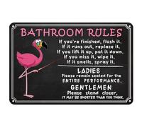 VOTHI Funny Bathroom Flamingo Tin Sign, Bathroom Decor Accessories for Bar Hotel Home Toilet Wall Decor Wall Art Decorations 8x12 Inch