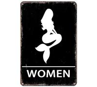 VOTHI funny bathroom signs,Mermaid & Pirate ocean bathroom decor,8x12 Inch