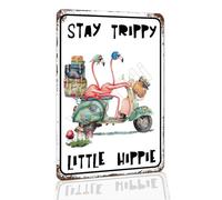 VOTHI Funny Flamingo Sign Stay Trippy Little Hippie Bedroom Decor Hippie Gifts for Women；Home Garden Bars Cafes Pubs Club Sign 12 X 8 Inch