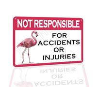 VOTHI Funny Metal Warning Signs Not Responsible for Accidents Or Injuries Use for Home；Pool,Playground Signs Outdoor Driveway Sign 8 X 12 Inch