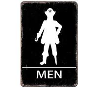VOTHI Funny Restroom Sign;Mermaid & Pirate Vintage Restroom Door Sign;Nautical Decorations for home;Nautical Beach Theme Bathroom Decor 8x12 In
