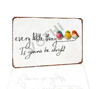 VOTHI Funny Retro Metal Tin Sign， "Every Little Thing is Gonna Be Alright"，Bar Home Decor12 x 6 Inches