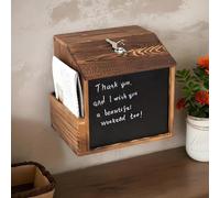Voting Box - Donation Vault, Secure Slot Box | Vintage Wooden Mailbox with Lock and Blackboard, Wall-Mounted Raffle Collection Case, Ballot Entry Holder for Fundraising Events, Outdoor Church Use