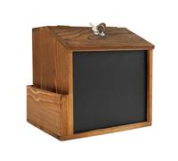 Voting Box with Slot, Retro Raffle Boxes, Wall Mounted Locked Wood Case with Blackboard for Donation Savings Prayer Business Charity Cash Church Fundraising Money