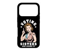 Voting Sisters Are Doing It Funny Feminist Voter USA Flag Case for iPhone 17 Pro