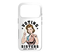 Voting Sisters Are Doing It Funny Feminist Voter USA Flag Case for iPhone 17 Pro