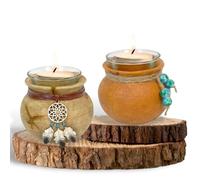Votive Candle Holder in Southwest Native American Resin Jar Aztec Navajo Style Home Decor (A Set of 2) Tea Light Holder