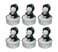 Votive Wax Lights - Home Decors Lighting, Animal Shaped Unscented Candles | 6pcs Handmade Penguin Tea Lights for Birthday Parties, Table Centerpieces, Small Candle Giftts Set
