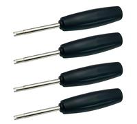 VOTNMIC 4 Pieces Valve Core Torque Tool, Avoid TPMS Damage, Valve Core Removal and Installation Tool, Black, Silver （Black）