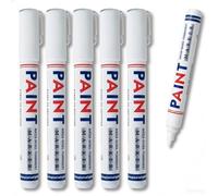 VOTON White Paint Pens, 5 Pcs 2-3mm Permanent Paint Marker Pens, Waterproof and Quick Drying Water-Based White Pen for Rock Painting, Metal, Glass, Wood, Plastic, Leather, Ceramic, Tire Pen