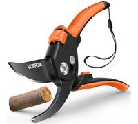 VOTREK® 8.5" Bypass Garden Secateurs for Weak Hands,【Patented Stepless Handle】Professional Pruning Shears, Heavy Duty Pruners Gardening Scissor for Grass Branch Plant Flower【Japanese SK5 Steel Blades】