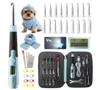 Votris 18-in-1 Counting Crochet Hooks Set with Digital Stitch Counter - Rechargeable Light Up Crochet Hooks 2.0mm to 14.0mm, Interchangeable Heads & Ergonomic Handles