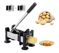 Votron French Fry Cutter Potato Cutter Stainless Steel with 2 Size Durable Blades for Vegetables, Potato, Onions, Carrots, Cucumbers, Fruits, Apples