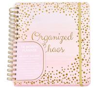 Votum 18-Month Day Large Planner, 2025-2026, Daily, Weekly & Monthly, January 2025 - June 2026, Organized Chaos, Pink - Appointment Book with 3 Sticker Sheets, Twin-Ring Binding, Notes Pages - School