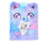 Votum Cat Princess Furry Sketchbook - 8x11 Plush Notebook with Crown & Star Charm, Cute Kids Journal for Drawing, Writing & Gifts