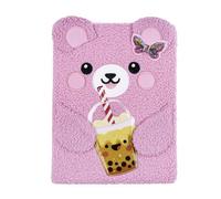 VOTUM Fuzzy Sketch Book: Personalized Artist Sketchbook: Sketching, Drawing and Creative Doodling. Notebook and Sketchbook to Draw and Journal (Pink Bear)