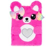 VOTUM Fuzzy Sketch Book: Personalized Artist Sketchbook: Sketching, Drawing and Creative Doodling. Notebook and Sketchbook to Draw and Journal (Bright Pink Bear)