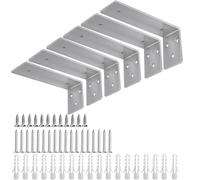 VOTZAAQ Floating Shelf Brackets 6 inch - 1/4'' Thick L Heavy Duty Shelf Brackets for Wood, Stainless Steel Bracket Hardware Supports for Shelves 6 Packs