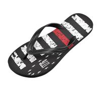 voucong 1776 Distressed American Flag Usa Black rubber womens flip flops Quick-Dry women sandals for summer (prop1)