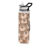 voucong 32oz Cartoon Cute Hamster Brown Simply Modern Water Bottle Tritan BPA Free non toxic Water Bottles Plastic Reusable for Fitness washable