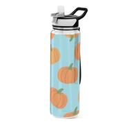 voucong 32oz Cartoon Pumpkin Blue Water Bottles Wide Mouth Tritan BPA Free non toxic Safe Reusable Water Bottles for Gym washable