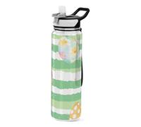 voucong 32oz Easter Cartoon Watercolor Eggs Water Bottle for Drinking Tritan No BPA non toxic Water Jug for Gym