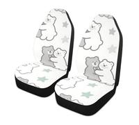 voucong A Cute Cartoon Grey Teddy Bear Decorative seat Protector Set of 2 for SUV car Waterproof SUV seat Covers funda para carro asientos