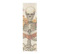 voucong A Skeleton Reading with Flowers and Butterflies Grip Tape Designs Skateboard Anti Slip Grip Tape for Scooter 33×9 Inch Cinta de agarre para patineta