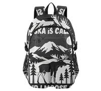 voucong Alaska Is Calling Laptop Backpacks for Men Alaska Is Calling College Work Bag 17.5" Mens Backpack for Traveling Lightweight Casual Bag