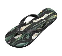voucong Art Calla Lily Flower Green and White rubber flips flops Quick-Dry wedding flip for beach (prop1)