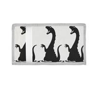 voucong Black and White Loch Ness Monsters Trifold Minimalist Wallet for Boys Minimalist Colorful Wallet with Lanyard