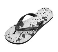 voucong Black and White Watercolor Ink Spots rubber flip flop supportive flops women for Shower Swimming Pool (prop1)