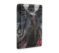 voucong Black Beauty Devil Leather Ladies Wallets Slim with Money Clip RFID Blocking Small Card Wallet Woman for Men&Women