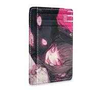 voucong Black Psycho Anime Leather Wallet Men Slim with Money Clip RFID Blocking Card Holders for Men&Women