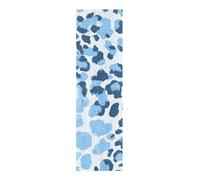 voucong Blue Summer Leopard Print Grip Tape Skateboard Non-Skid Scooter Grip Tape 33×9 Inch Papel de lija para patinetas