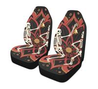 voucong Boho Mandala Flower and Human Skeleton Decorative seat Covers Set of 2 for Truck Comfortable Front car seat Covers covertores para asientos de carros