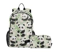 voucong Boy Backpack With Lunch Bag Cute Cartoon Panda bamboos Boy School Backpack With Lunch Box 7-10