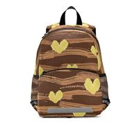 voucong Brown Striped Gold Hearts backpack kids with leash bookbag for 4 year old mochilas escolares para ni?as