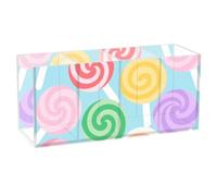 voucong Cartoon Cute Candy Colorful Acrylic Desk Pen Holder 4 Compartments Transparent Plastic Marker Organizer for SchoolSupplies