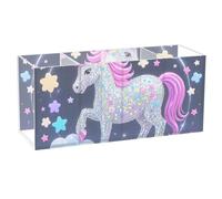 voucong Cartoon Cute Fake Sequin unicorns Acrylic Pencil Holder 4 Compartments Clear Plastic Teacher Desk Must Haves for SchoolAccessory