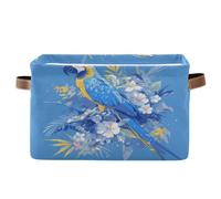 voucong Cartoon Hyacinth Macaw storage baskets 1 pack, foldable and waterproof baskets for shelves with sturdy handle atorage 20 qt for garage