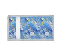 voucong Cartoon Hyacinth Macaw Trifold Card Holder Wallet for Men for Boys pop Colorful Card Holder Wallet Men with Lanyard