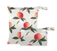 voucong Chinese Ink Painting Peach Mess-Proof Waterproof Bag 2 Pack Diaper Bag Essential Items with Handles for Gym