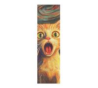voucong Colorful Screaming Cat Illustration Griptape Skateboard Non Slip Fusion Scooter Grip Tape 33×9 Inch accesorios para patinetas